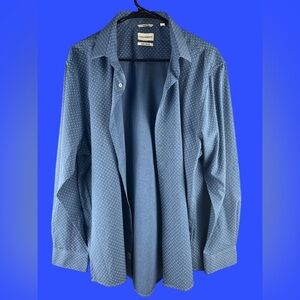 Lucky Brand Men’s Navy Slim Fit 4-Way Stretch Geometric Button-Up Shirt